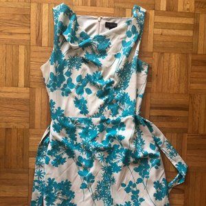 Turquoise and Ivory Floral Dress (10)